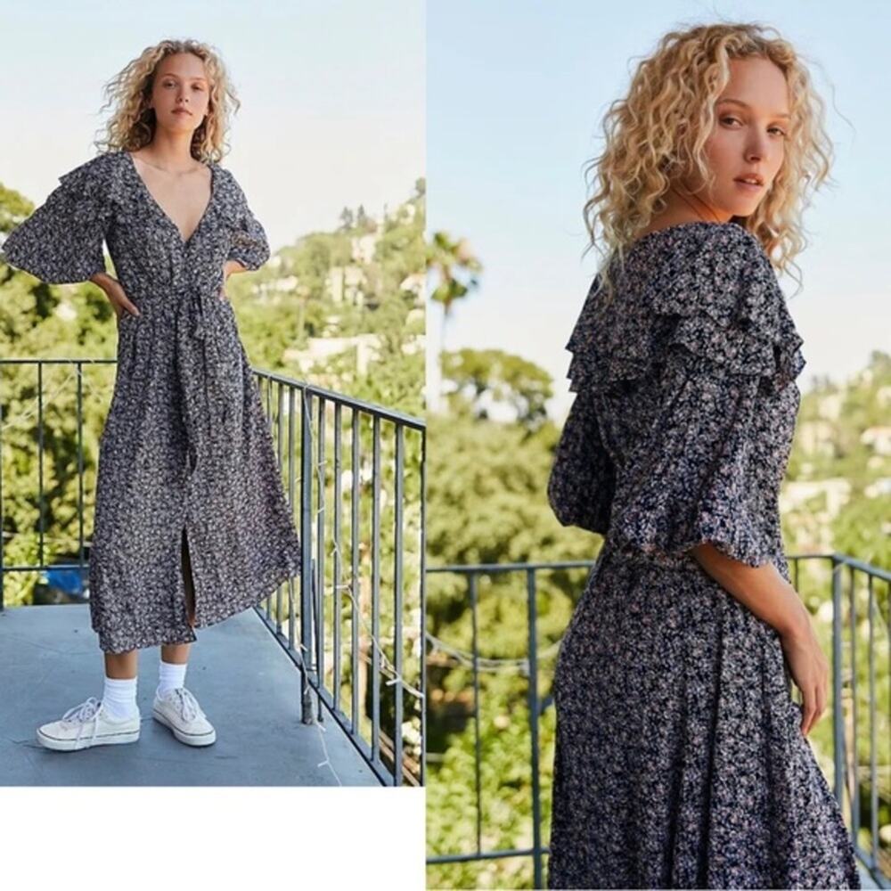 Free People Float On A Sunbeam Midi Dress Size M